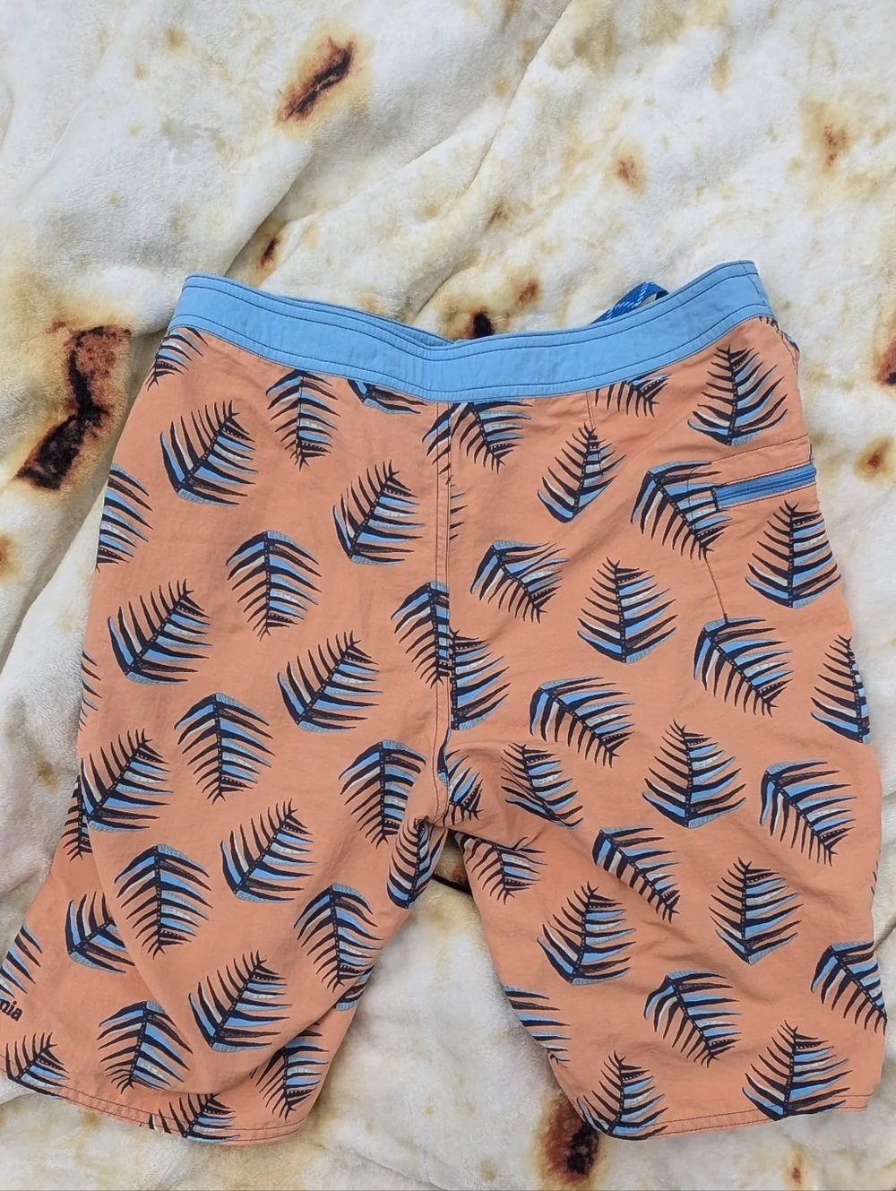 Patagonia Kids Swim Trunks Sz 16 Tropical Board Shorts Beach Surf Orange Blue 🌊